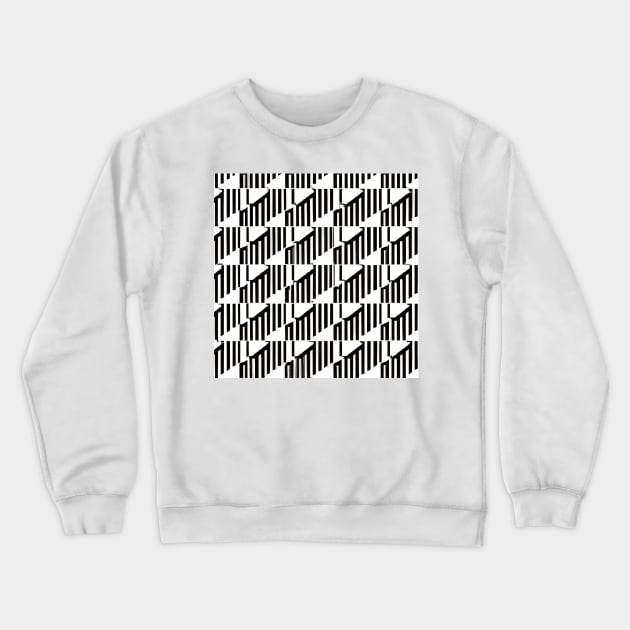 Bold Geometric Pattern in Black and White Crewneck Sweatshirt by stilldan97